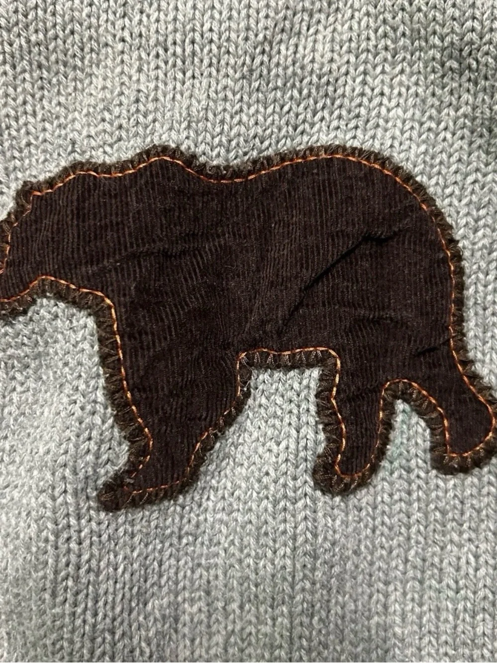 Baby Gap Knit Winter Sweater Corduroy Bear Size 3-6 Months